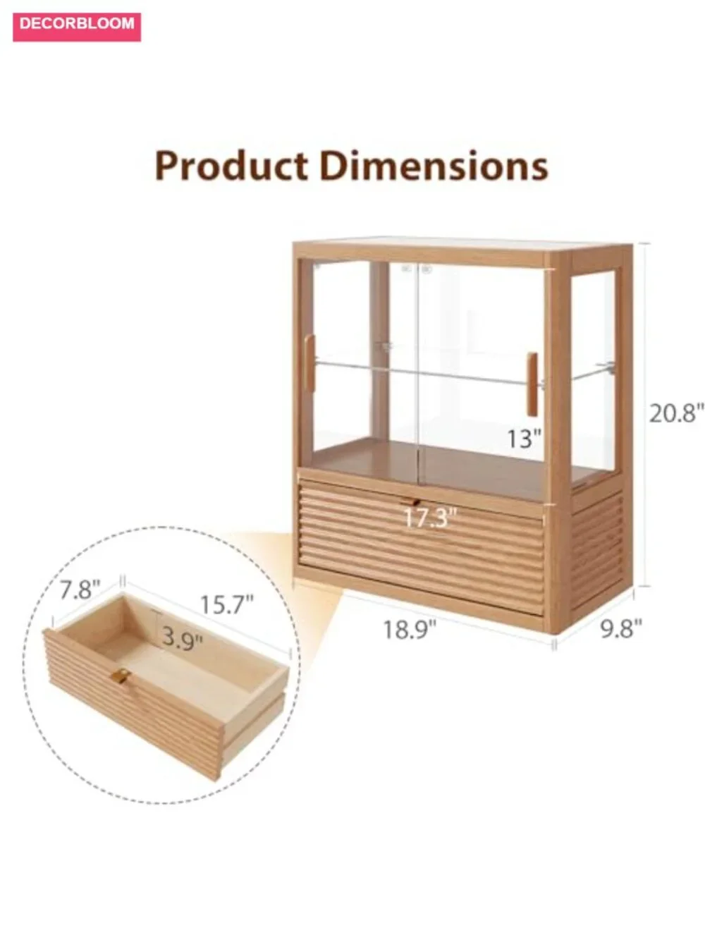 Solid Rubber Wood Double Layer Bread Box Large Capacity Kitchen Counter Storage